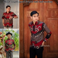 KEMEJA New.. New Couple sweet || Couple Batik Father And Son Batik Garuda maron Motif/Men's Batik Shirt/Men's Batik/Short Dry Batik/jumbo Men's Batik/Boy's Batik 72