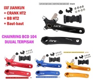 IXF Crankset Plus BB HT2 CrankSet Holowtech BCD 104 not Shimano Silver