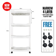 TALENTIN Multilayer Moveable Multifunction Kitchen Rack Storage Trolley Office Bathroom Shelf Portab