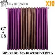 X10 Ready Made Curtain Siap Jahit, LANGSIR RAYA MIX COLOUR Kain Tebal (Free Eyelet / Free Ring )Blackout 85%(G7+G8)