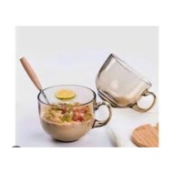 Set of 2 amber glass cups/cups 400ml