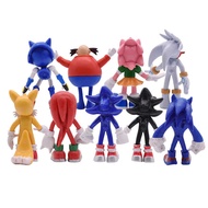 9Pcs/Set 9-12Cm Anime Action Figure Pvc Toy Sonic Shadow Tails Characters Toys For Children s