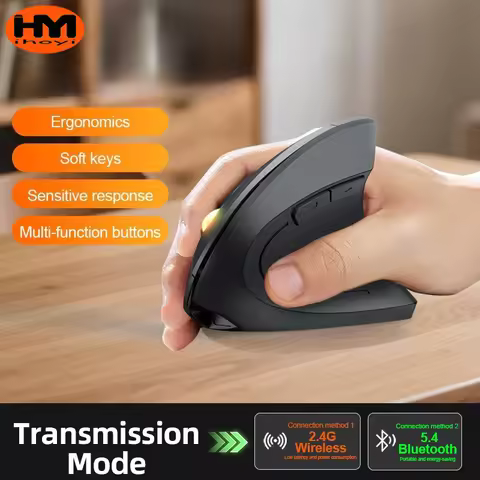 Ihoyi Rechargeable Mouse new Human Vertical 2.4G Bluetooth Mouse Comfort Office Silent Wireless Mous