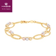 HABIB Oro Italia 916 Yellow, Rose and White Gold Bracelet GW39360122-TI