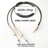 Kabel Canare L2B2AT Jack Aux 3.5mm Male M To 2 Akai Mono 0,5 Meter