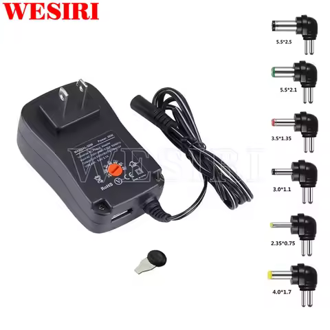 3V 4.5V 5V 6V 7.5V 9V 12V 2A 2.5A AC DC Adaptor Adjustable Power Adapter Universal Charger Supply 30