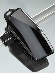 1入黑色tpu材質汽車鑰匙套,個性化多功能鑰匙防丟保護套,適用於bmw新車