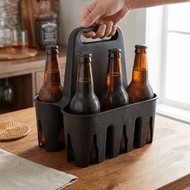AUGUSTINA Portable Beer Holder, Plastic 6 Pack Capacity Beer Bottle Carrier, Utility Tool Cup Organi