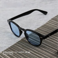 【Bayar di Tempat】Johnny Depp Style INS Fashion Candy Color Small Oval Kacamata Hitam Wanita / Pria K