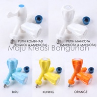 Kran Cabang Mahkota PVC Shower FTA Keran Air Double Plastik Hand Kamar Mandi Toilet 1/2" 3/4" Inch K