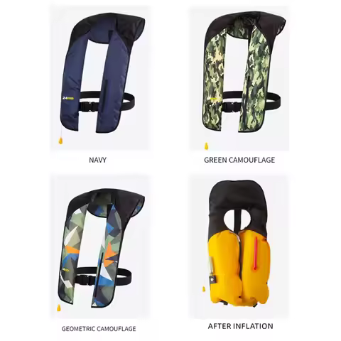 Adult Automatic Manual Inflatable Life Jacket, 150N Buoyancy Life Vest, PFD Survival, Swim Boating F