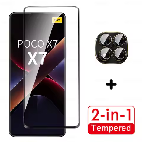 2in1 Cuvred Tempered Glass For Xiaomi Poco X7 5G Camera Lens Screen Protector Pocco Little X 7 7X Po