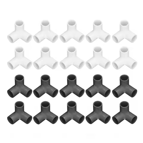 PVC Elbow Fittings 3 Way Pipe Fittings PVC Plastic Right Angle Tee Corner Connector 20mm Inner Diame