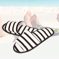 Striped Portable Folding Slippers Travel Non-slip Hotel Non-disposable Slippers