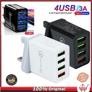 Quick 3.0 Wall 4 Port USB Fast Charging Portable Adapter Multi-port Regulations, Multi-USB Mobile Phone Travel Charger