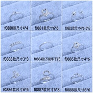 Ring Setting Four-Prong Female 2ct Moissanite Diamond Ring Setting Inlay Jadeite Jade