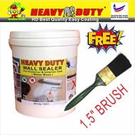 1 liter HEAVY DUTY wall sealer ( FREE 1.5" BRUSH ) 1L WHITE 000 FOR WALL INTERIOR AND EXTERIOR PAINT WATER BASE A