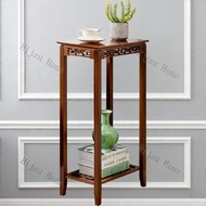 【SG local send】Chinese Style Side Table Carved Solid Wood Coffee Table Living Room Simple Multifunct