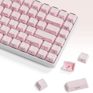 Pink Crystal Jelly Keycaps 113Keys Side Printed Keycaps OEM Profile Custom Keyboard Keycaps for Gateron Cherry MX Switches 60% 75% 100%Key Mechanical Gaming Keyboard Keycap