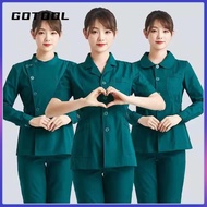 【GOTOOL】Scrub suit baju medical Nurse uniform women thin beauty dean sleeve winter housekeeping doctor oral dentistry confinement club work clothes