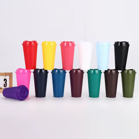 BPA free reusable 480ml 16oz plastic coffee cup travel coffee mug hot cup hot drink cup to go
