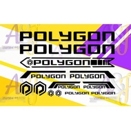 polygon bicycle frame design set stickers
