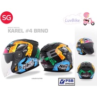 PSB Approved NHK GT Karel #4 Brno Open Face Motorcycle Helmet With Double Visor