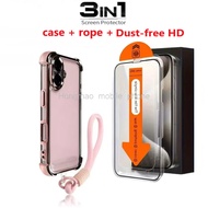 3in1 Casing Phone Case Cover+Dust-free HD Tempered Glass for Samsung Galaxy A56 A55 A36 A26 A17 A07 