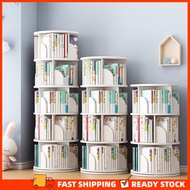 Children Bookcase 360 Rotating Book Shelf 5 Layers wooden multi-layer bookshelf 360 Rak Buku Kayu Berputar Berpusing