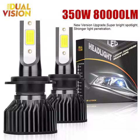 Dualvision H4 LED H7 H11 Car Headlight Bulbs 350W High Power H1 H3 H8 9005 HB3 9006 HB4 9012 HIR2 Tu
