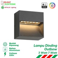 IP54 Black 3 Watt 7 Watt Waterproof Outbow LED Stair Wall Light