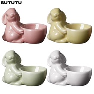BUTUTU Ceramic Egg Cup, Creative Egg Organizer Rabbit Egg Cup,  Ceramic Bunny Egg Holder Breakfast T