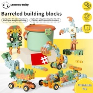 LemonU Baby Large Building Blocks With Wheels Educational Toys Children's Building Blocks Bucket