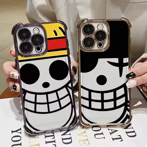 O-One Piece Luffy Logo For Google Pixel 10 10A 9 9A 8 8A 7 7A Pro XL 5G Funda Silicone Soft Plating 
