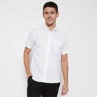 KEMEJA MEN'S SHIRT M231 Men's Basic Plain Oxford Short Shirt White 1457T - M COOL NEWEST PLAIN MOTIF