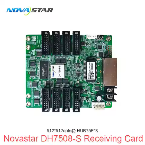 Novastar Synchronous 512*512 dots 8*HUB75 DH7508-S LED Receiving Card For P2 P3 P4 P5 P6 P8 P10 RGB 