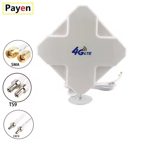PAYEN Antenna 4G LTE Antenna High Gain 35dBi Dual Cable SMA TS9 CRC9 Connector Antenna for 3G 4G Rou