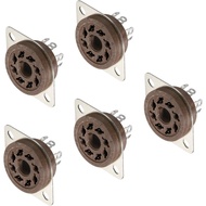 MECCANIXITY 8 Pins PCB Tube Socket Ceramics, Vacuum Tube Protect Tube Pin Socket, Brown Plated Suita