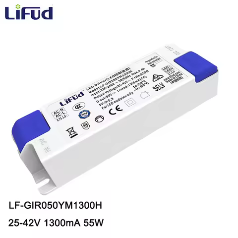 Lifud LED Driver 55W 1300mA 25-42VDC AC220-240V LF-GIR050YM1300H LED Luminaire Power Supply Panel/Do