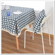 White bear canvas tablecloth