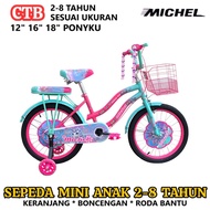 Children's Bike Michel Ponyku Rainbow 789 CTB 5-8 Years 18inch Steel OPC Crank Step Through Frame City Bike