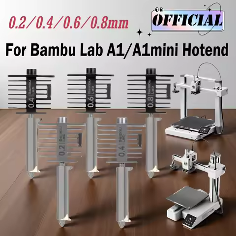 Official Bambu Lab A1/A1 Mini Multi-Size Hotend Kit | 0.4mm Hardened Steel Nozzle Set Standard Flow 