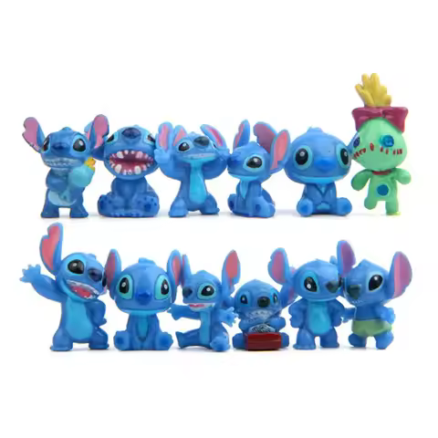 12Pcs MINI Stitch Figurine Set 3CM Cartoon Stitch Scrump Anime Figures Dolls Collectible Model Decor