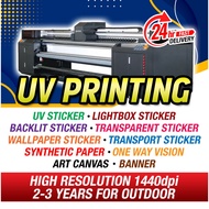 UV PRINT STICKER / Backlit Sticker / White Sticker / Transparent Sticker / Roadtax Sticker / Canvas 