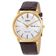 Orient Men's Quartz Dark Brown Leather Strap Watch FUG1R001W6