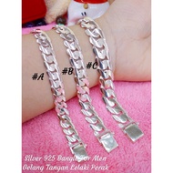 【In stock】 Silver 925 Bangle For Men/Rantai Tangan Lelaki Perak Tulen*