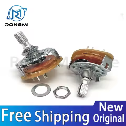 2/(Piece)RS25 Band switch 2P4T 2P5T 2P6T 3P3T 3P4T Mount Rotary Switch Selector Band 2 Pole 5 Positi