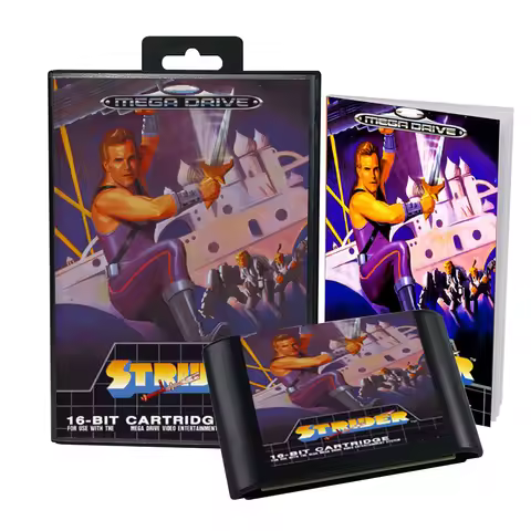 Strider EUR Cover Game for SEGA MD Mega Drive Genesis Consoles Game Cartridge Box Manual