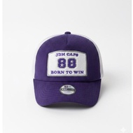 UNGU JDMCAPS - Purple Corduroy Trucker Hat with Embroidered Net 88 Born To Win Short Visor for Men W