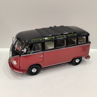 SCHUCO SCHUCO 1/18 VW T1B Samba Volkswagen Van Model Open Door Front Wheel Steering Body Paint with 
